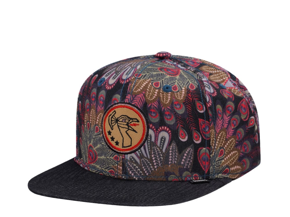 Djinns Peacock Linen Multicolor 6 Panel Snapback Hat