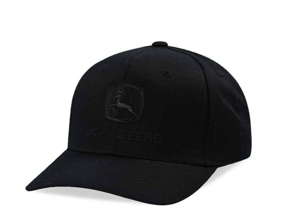 John Deere Blackout Full Twill Black Snapback Hat