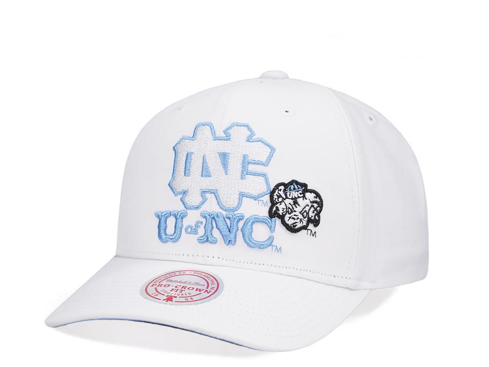 Mitchell & Ness University of North Carolina All in Pro White Snapback Cap