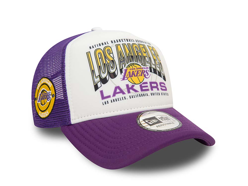 New Era Los Angeles Lakers Team Colour Foam Trucker A Frame Snapback Hat