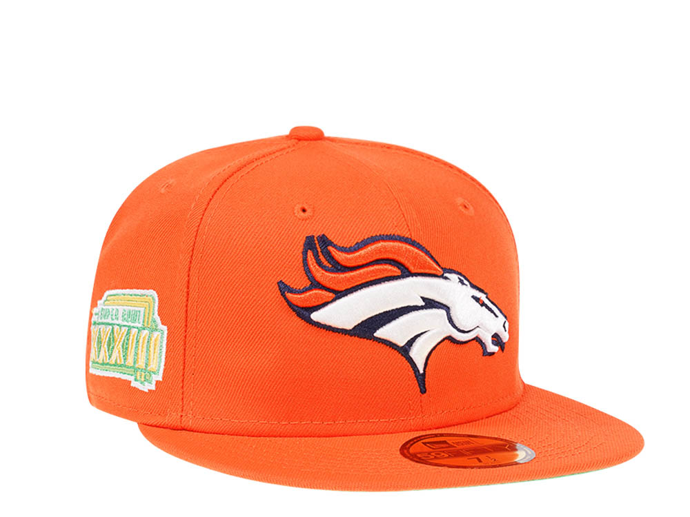 New Era Denver Broncos Citruspop Patch Super Bowl XXXIII 59fifty Fitted Casquette