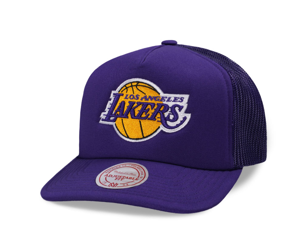 Mitchell & Ness Los Angeles Lakers Purple Trucker Adjustable Fit Snapback Hat