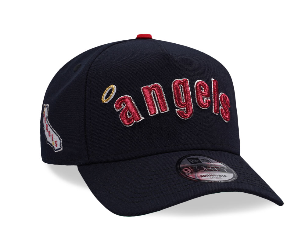 New Era California Angels Navy Throwback Edition 9Forty A Frame Snapback Cap