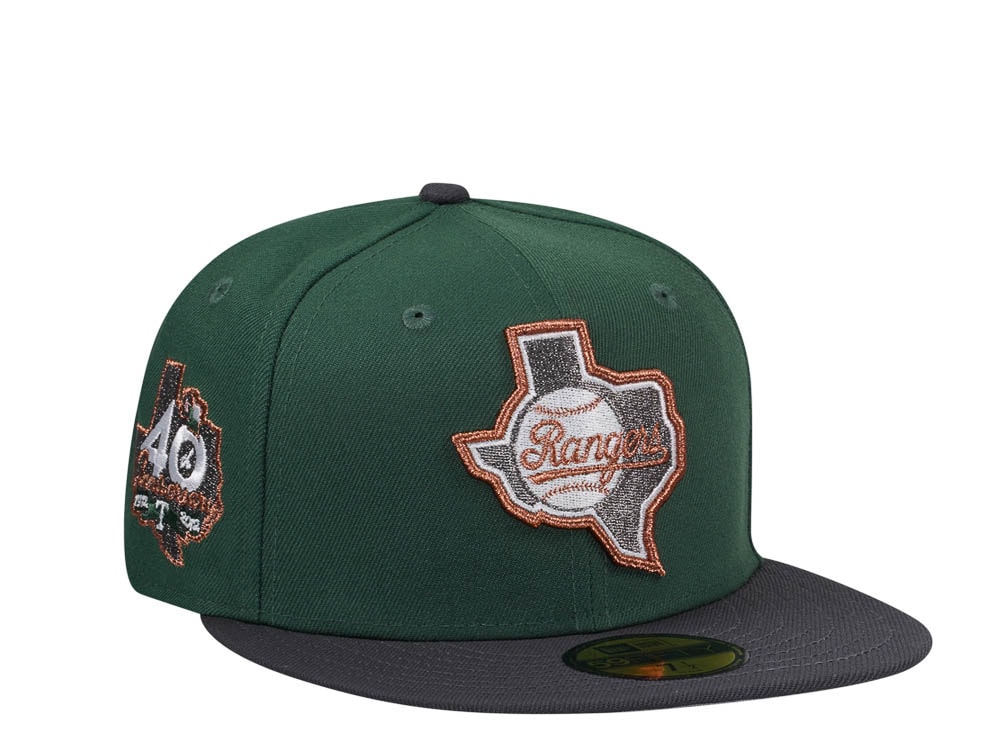 New Era Texas Rangers 40th Anniversary Pine Copper Two Tone Edition 59Fifty Fitted Hat