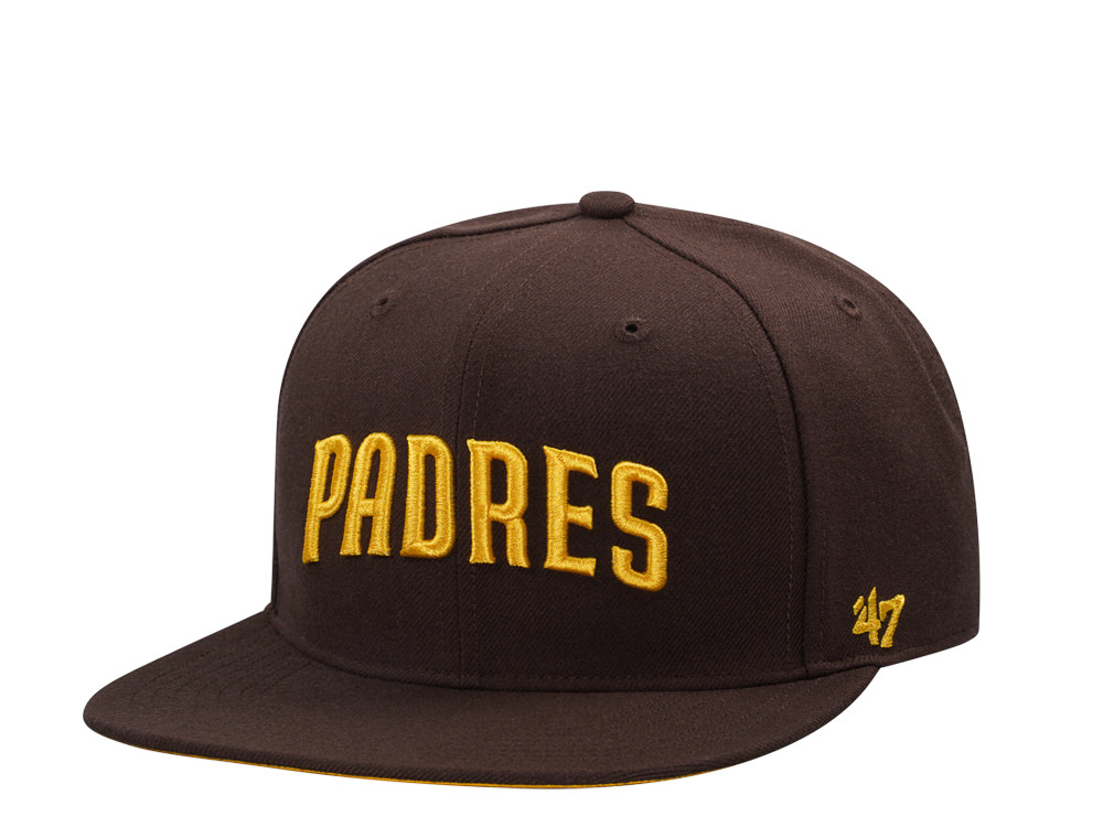 47Brand San Diego Padres Brown No Shot Script Captain Snapback Cap