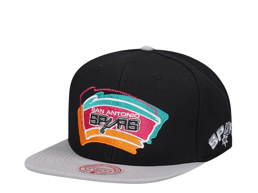 Mitchell & Ness San Antonio Spurs Logo Blur Hardwood Classic Snapback Hat