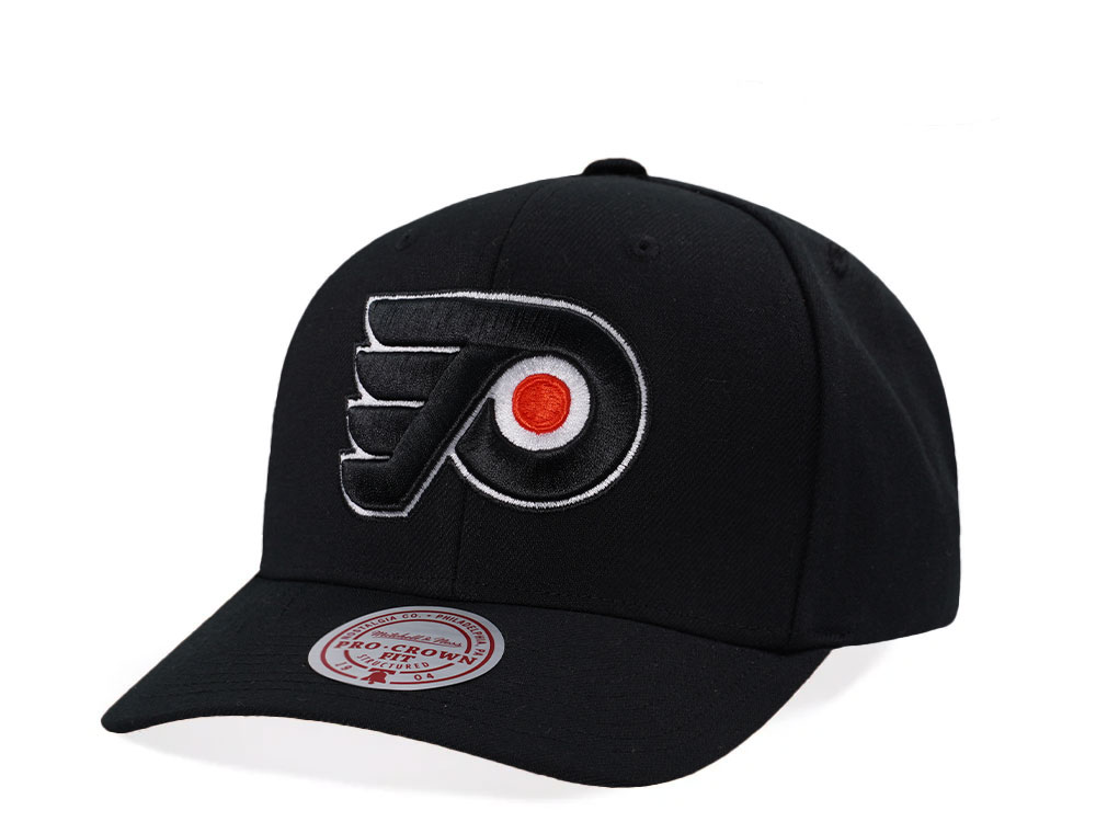 Mitchell & Ness Philadelphia Flyers Pro Crown Fit Vintage Black Snapback Hat