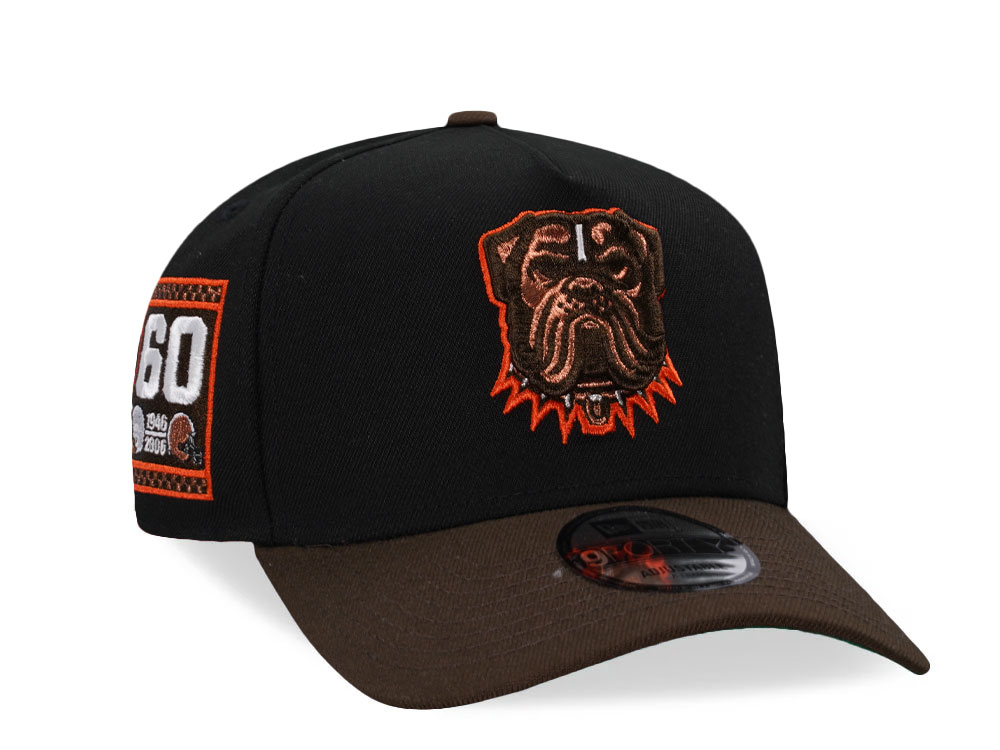 New Era Cleveland Browns 60th Anniversary Black Two Tone Edition 9Forty A Frame Snapback Cap