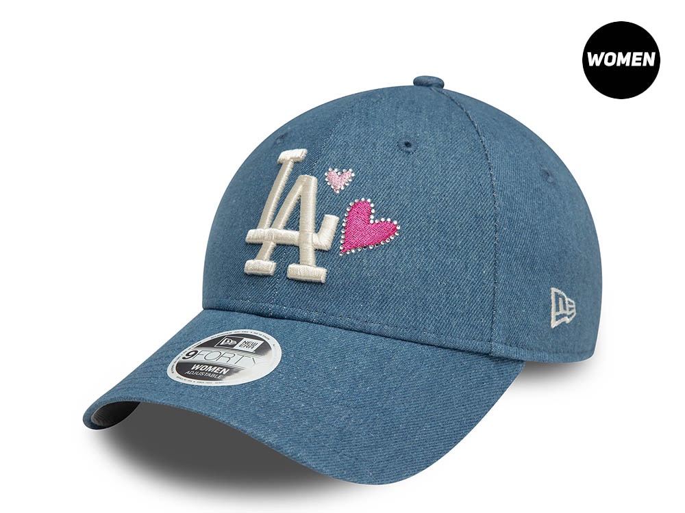 New Era Los Angeles Dodgers Denim Icon Blue Womens 9Forty Strapback Cap