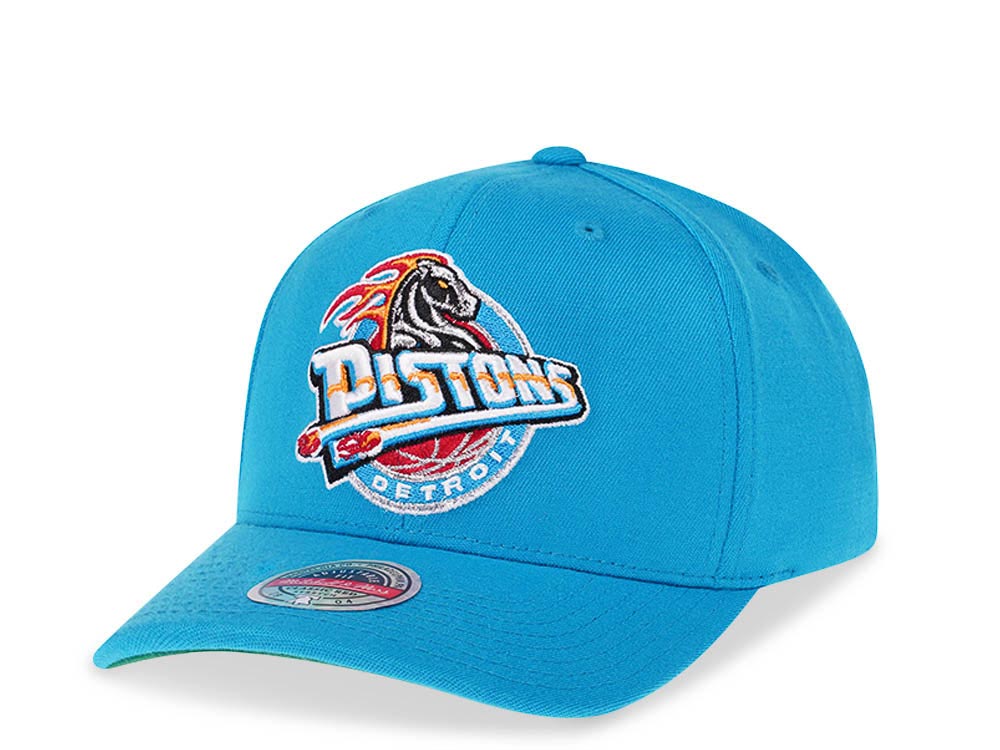 Mitchell & Ness Detroit Pistons Team Ground Red Line Solid Flex Snapback Hat