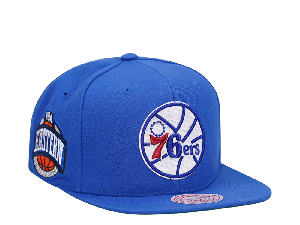 Mitchell & Ness Philadelphia 76ers Conference Patch Blue Snapback Hat