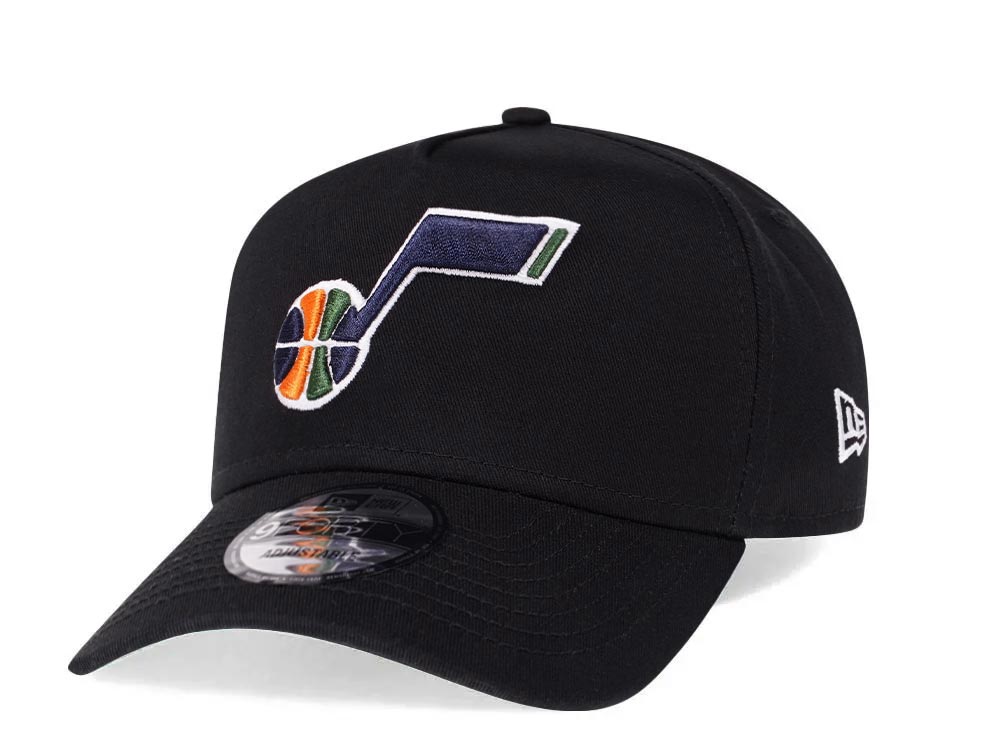 New Era Utah Jazz Black 9Forty A Frame Snapback Cap