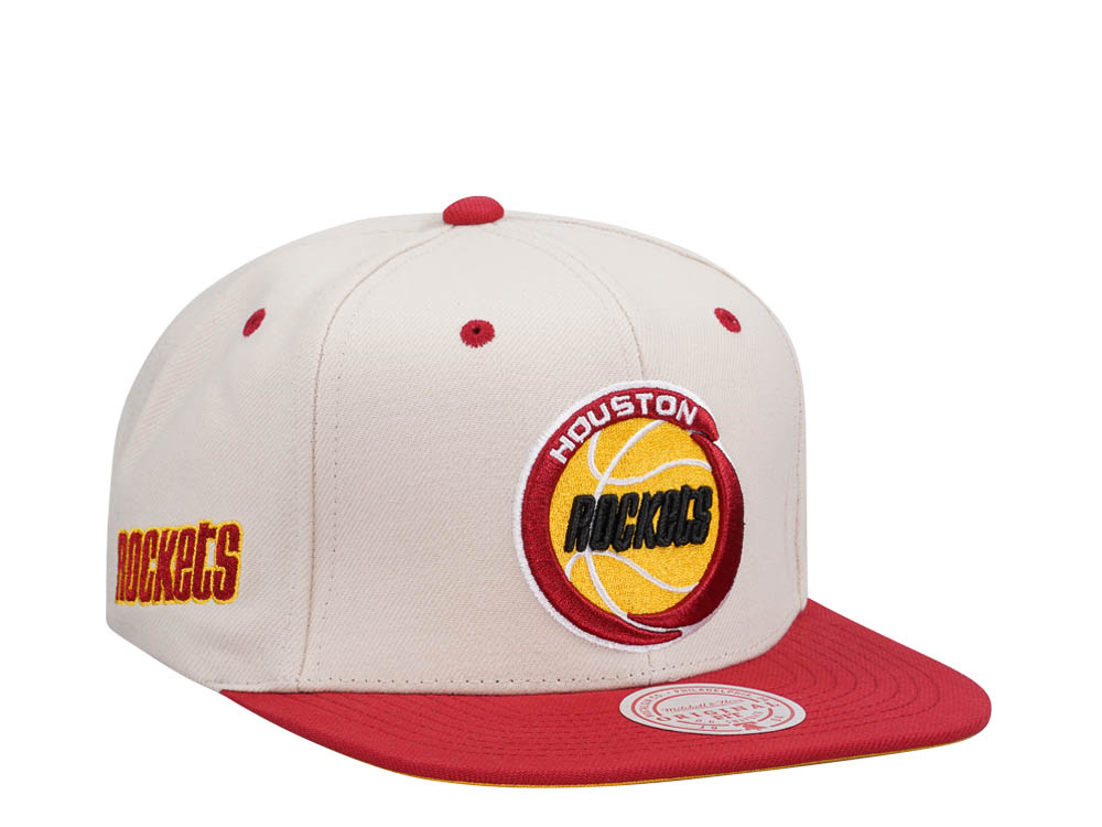 Mitchell & Ness Houston Rockets Sail Off White Two Tone Snapback Cap