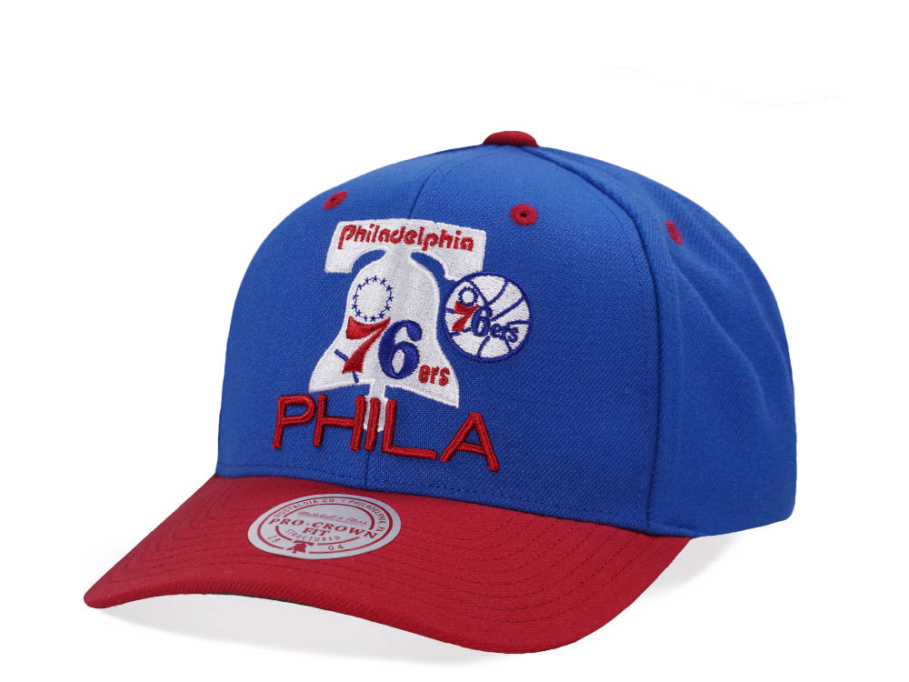 Mitchell & Ness Philadelphia 76ers Two Tone Pro Crown Fit Snapback Hat