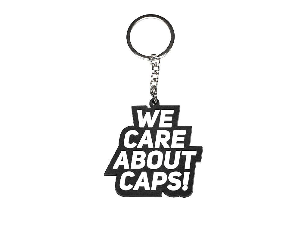 Sleutelhanger We care about Caps - Black and White Edition