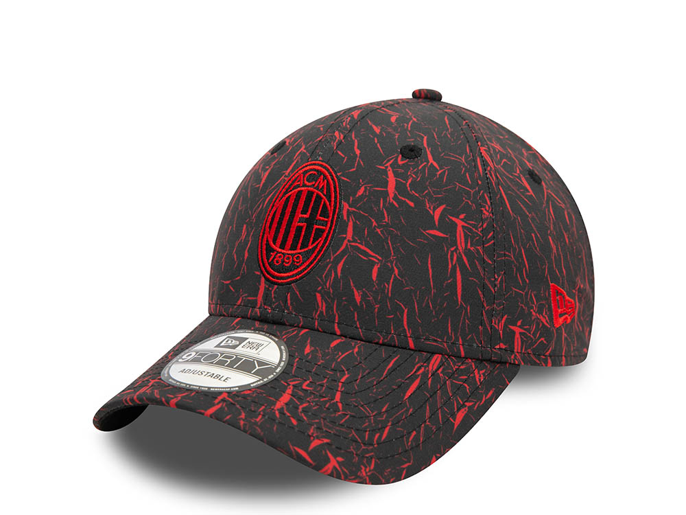 New Era AC Milan Black Crinkle 9Forty Strapback Cap