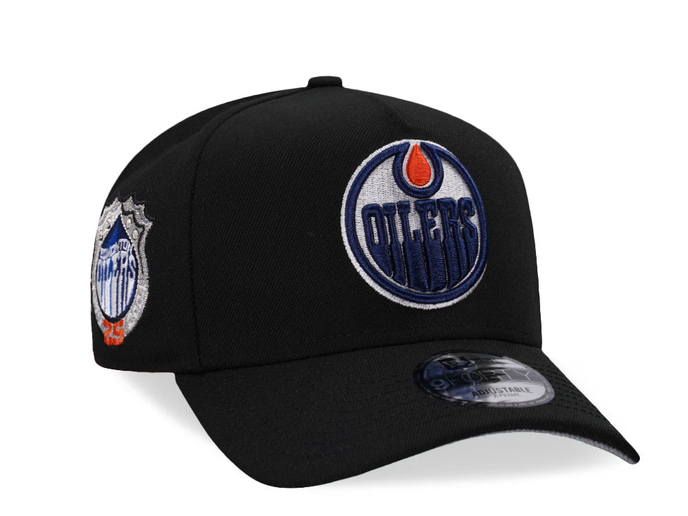 New Era Edmonton Oilers 25th Anniversary Black Classic 9Forty A Frame Snapback Hat