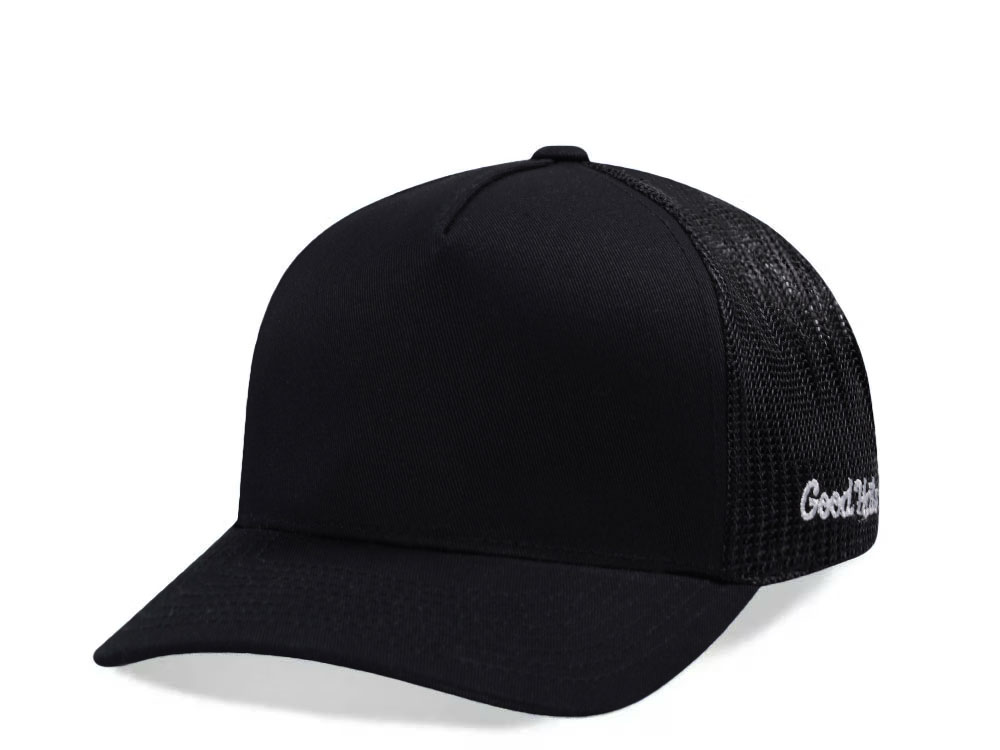 Good Hats Blank Black Trucker Snapback Hat