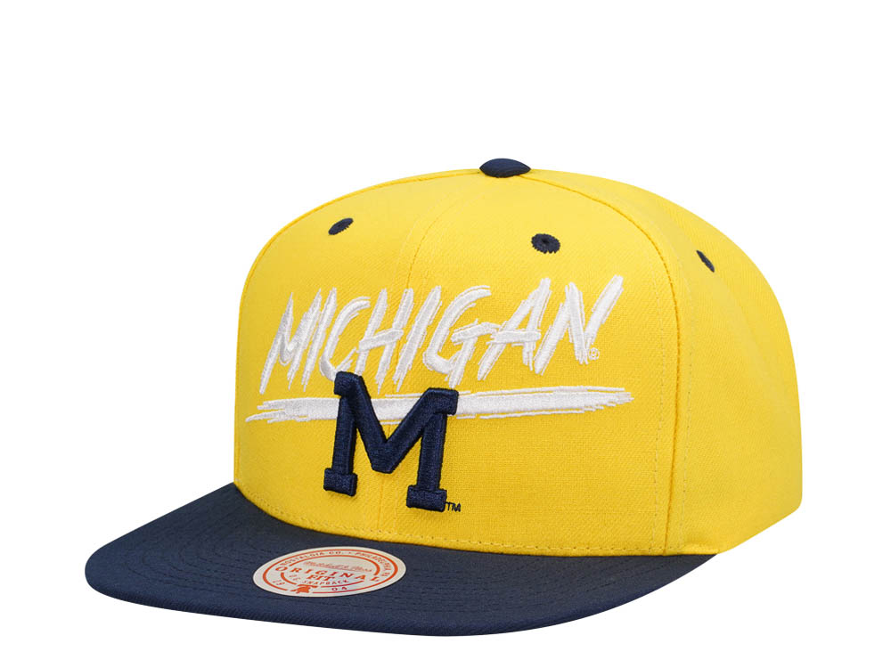 Mitchell & Ness University of Michigan Transcript Two Tone Snapback Cap