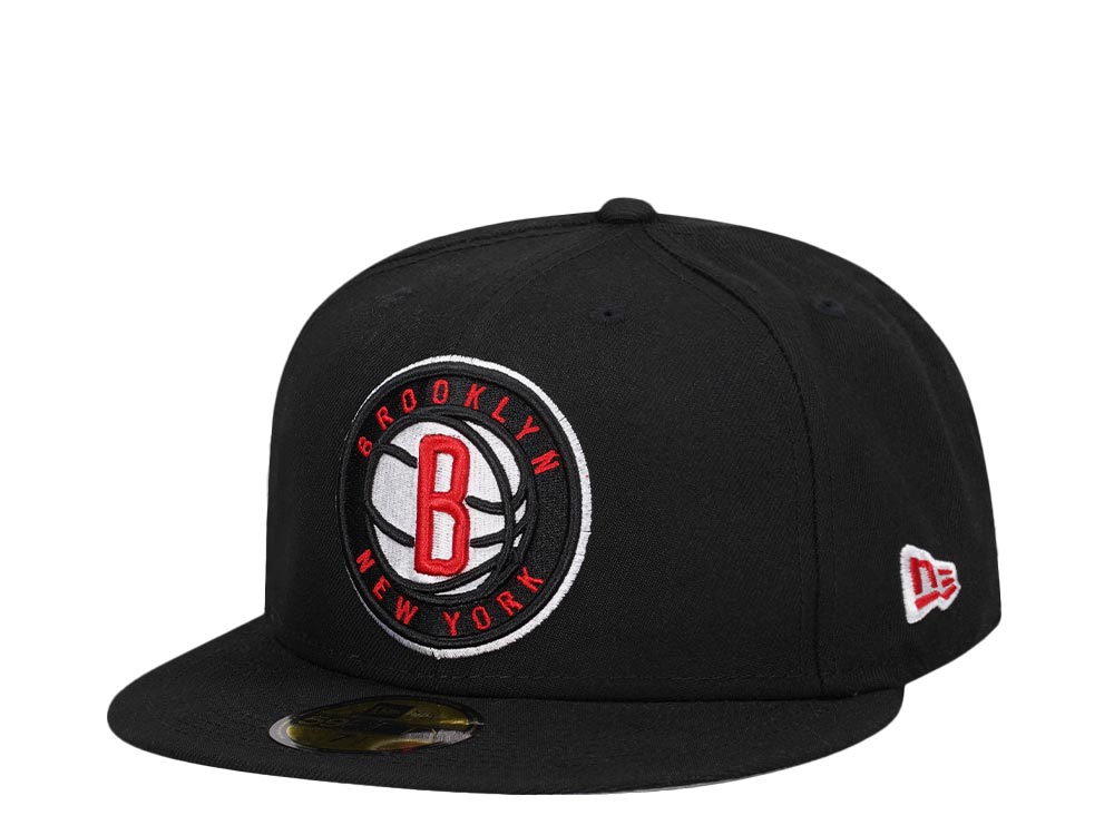 New Era Brooklyn Nets Black Red Detail Edition 59Fifty Fitted Hat