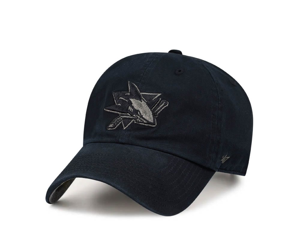 47Brand San Jose Sharks Black Ballpark Camo Clean Up Strapback Cap