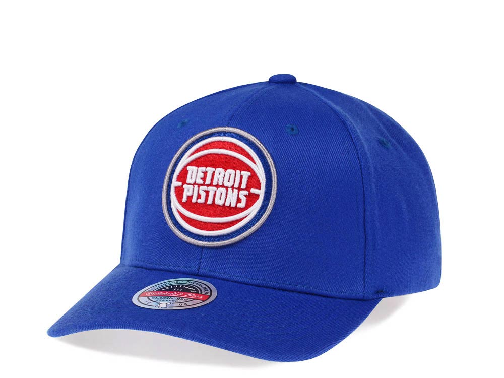 Mitchell & Ness Detroit Pistons Team Ground Red Line Solid Flex Snapback Hat