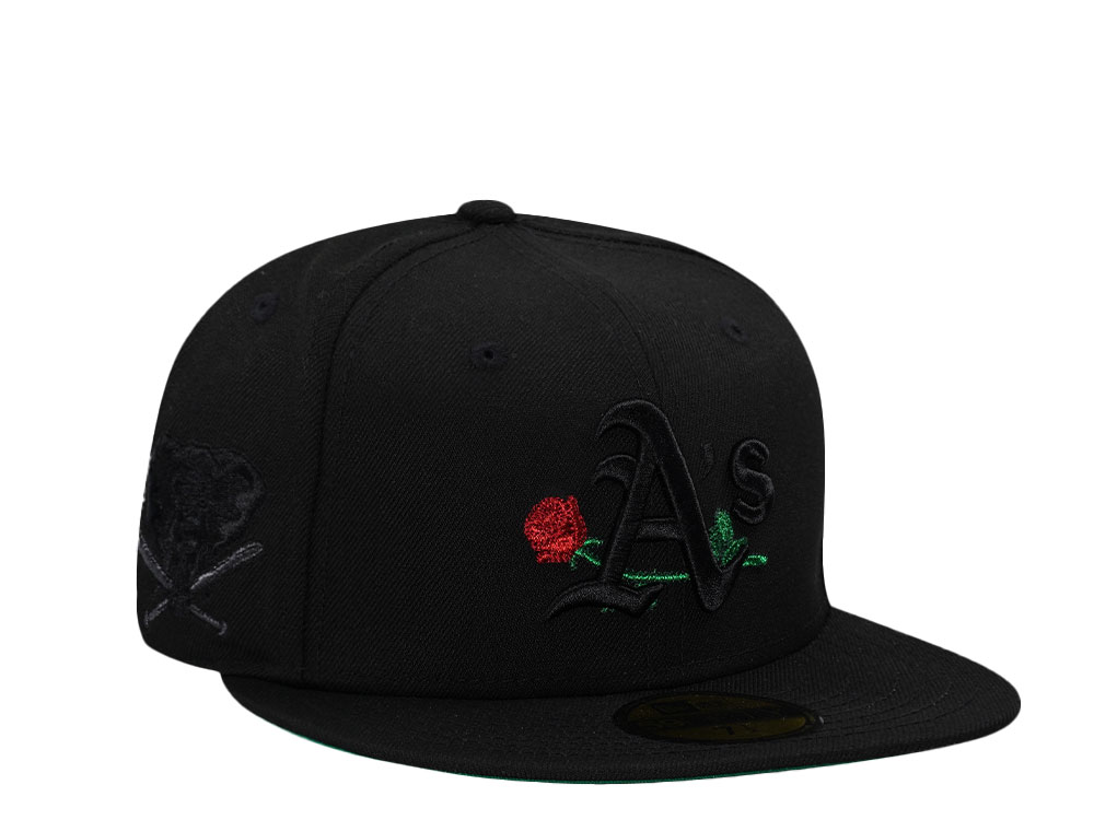 New Era Oakland Athletics Blackout Rose Edition 59Fifty Fitted Cap