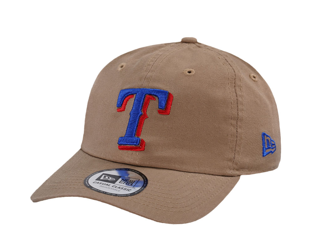 New Era Texas Rangers Khaki Casual Classic Edition Strapback Hat