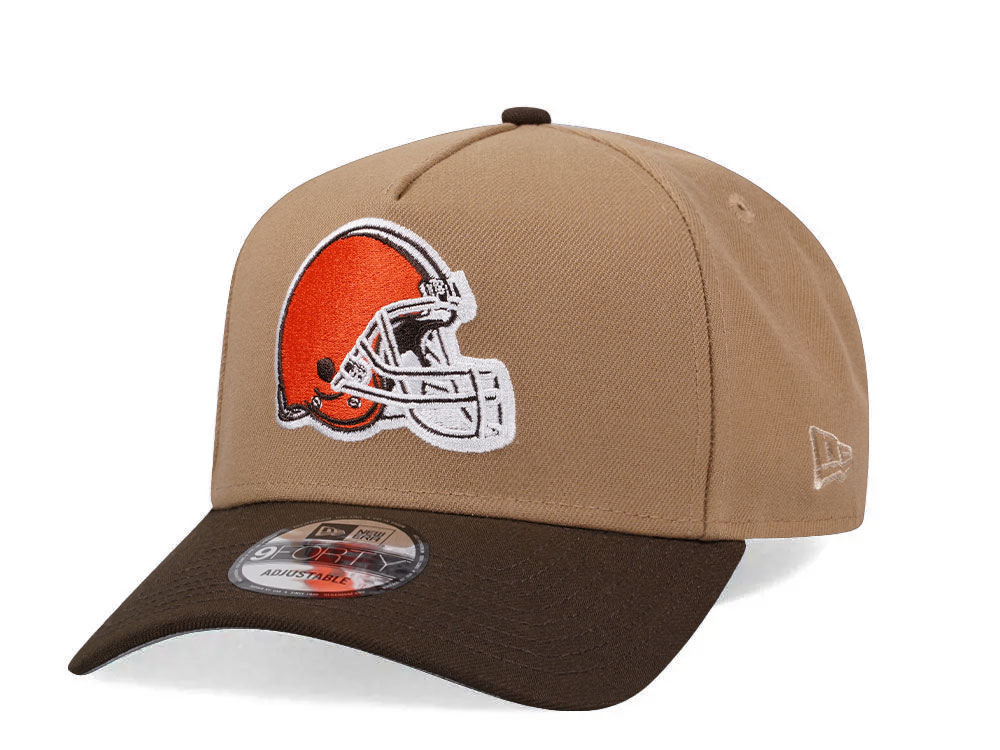 New Era Cleveland Browns Khaki Two Tone Edition 9Forty A Frame Snapback Hat