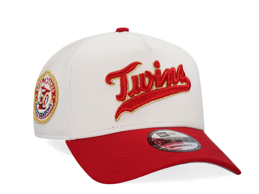 New Era Minnesota Twins 50th Anniversary Chrome Two Tone Edition 9Forty A Frame Snapback Hat