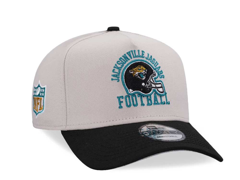 New Era Jacksonville Jaguars Stone Two Tone 9Forty A Frame Snapback Hat