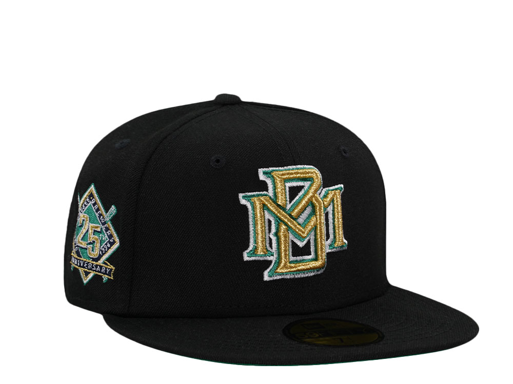 New Era Milwaukee Brewers 25th Anniversary Black Throwback Edition 59Fifty Fitted Hat