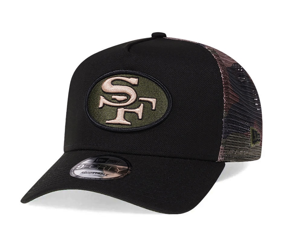 New Era San Francisco 49ers Camo 9Forty A Frame Trucker Snapback Hat