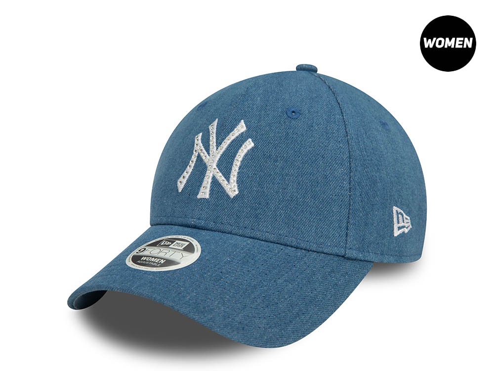 New Era New York Yankees Diamente Denim Blue Womens 9Forty Snapback Cap