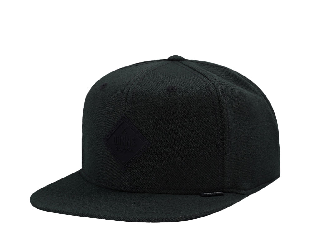 Djinns Monochrome Black 6 Panel Snapback Hat