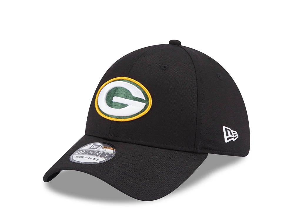 New Era Green Bay Packers Comfort Black Edition 39Thirty Stretch Cap