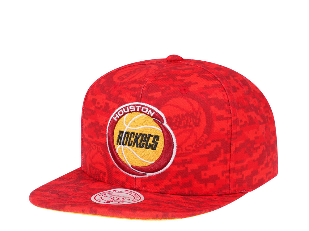 Mitchell & Ness Houston Rockets NBA Team Digi Camo Hardwood Classic Snapback Hat