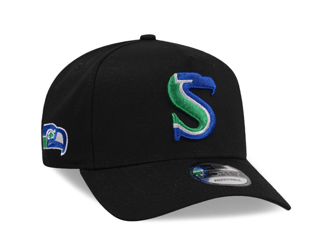 New Era Seattle Seahawks City Originals Black 9Forty A Frame Snapback Hat