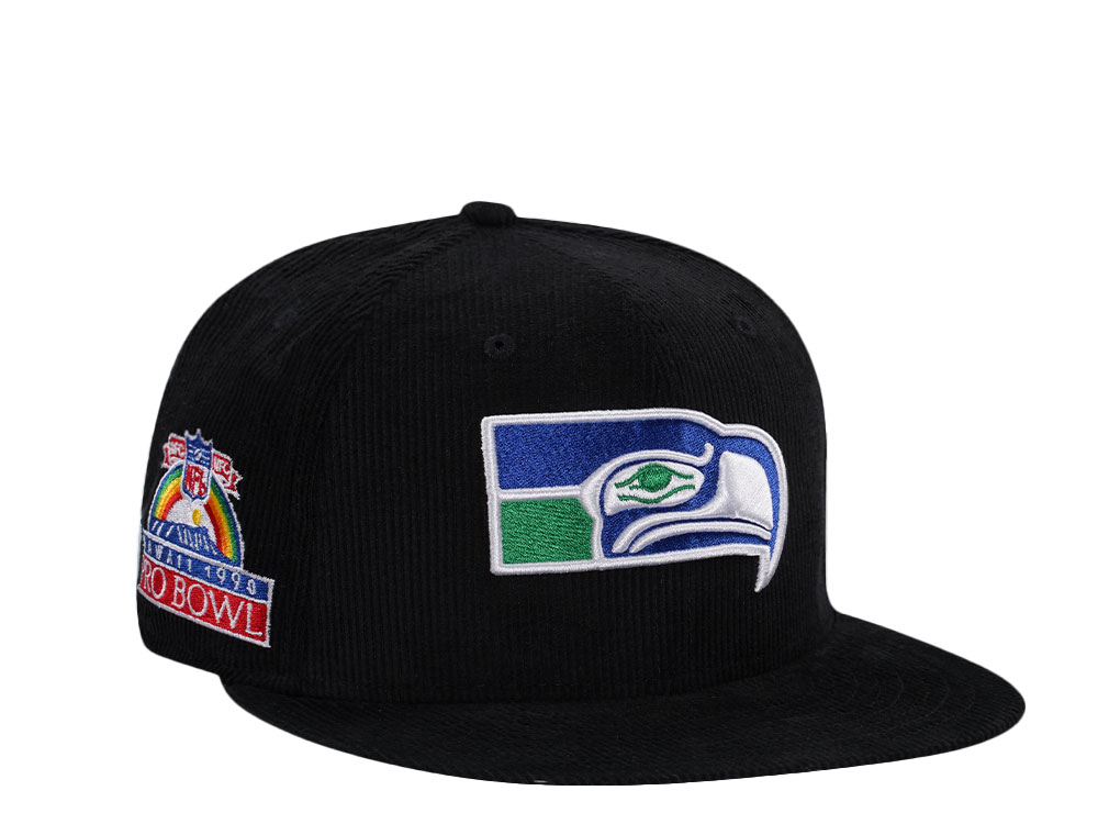 New Era Seattle Seahawks Pro Bowl 1990 Black Corduroy Edition 59Fifty Fitted Hat