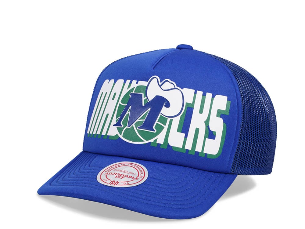 Mitchell & Ness Dallas Mavericks Blue Billboard Trucker Snapback Cap