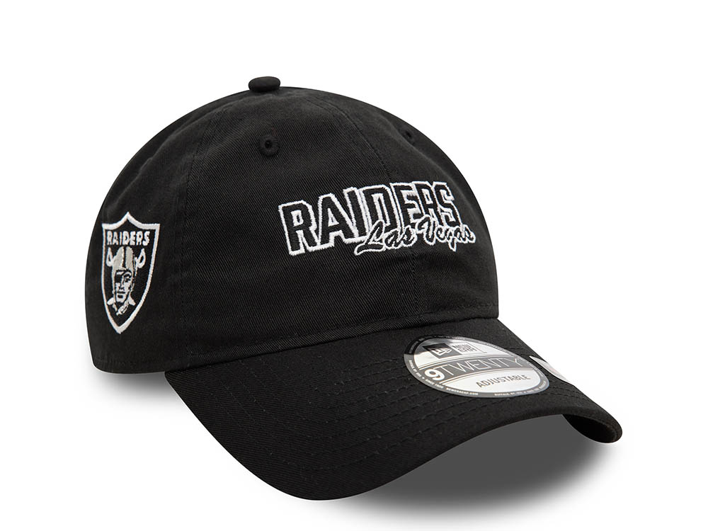 New Era Las Vegas Raiders NFL Script Black 9Twenty Strapback Cap