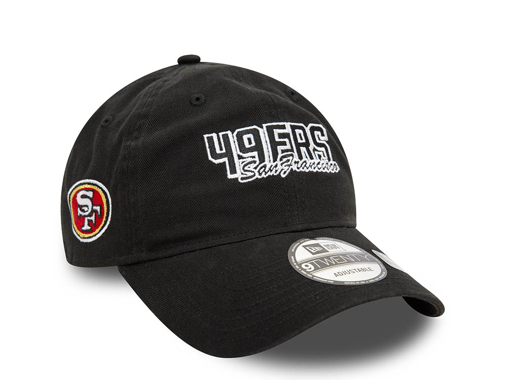 New Era San Francisco 49ers NFL Script Black 9Twenty Strapback Cap