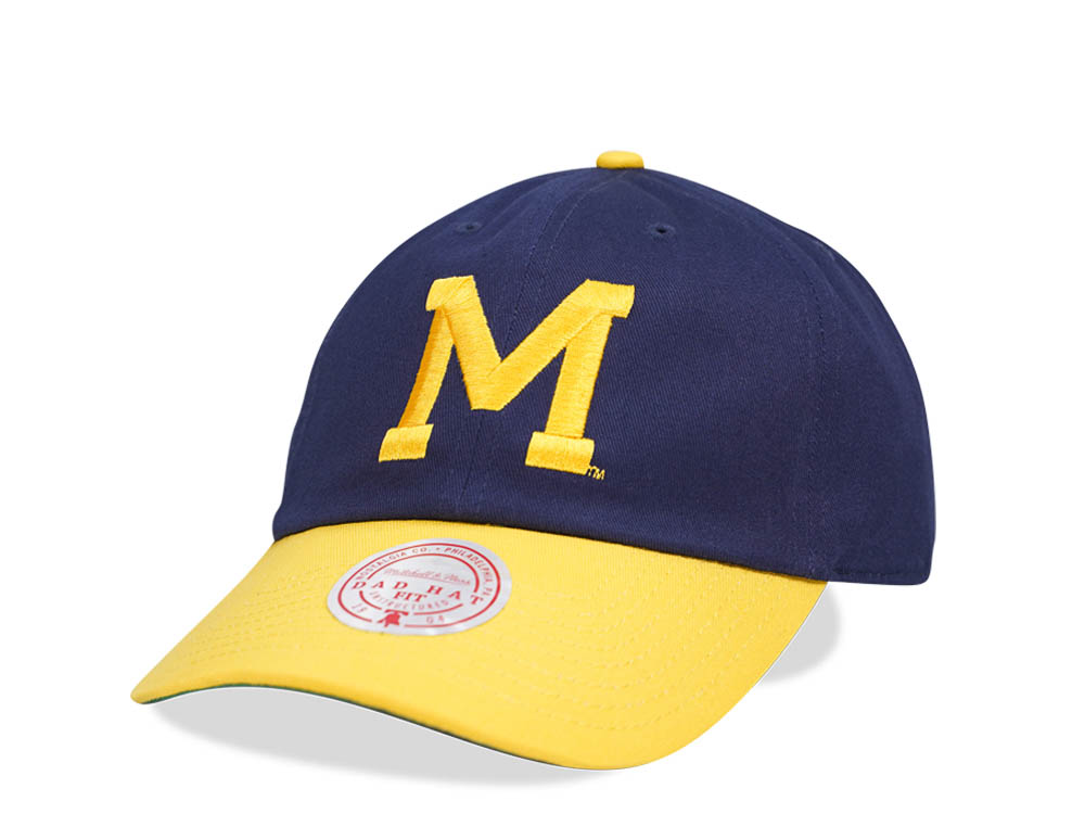 Mitchell & Ness University of Michigan Team Two Tone 2.0 Dad Strapback Cap