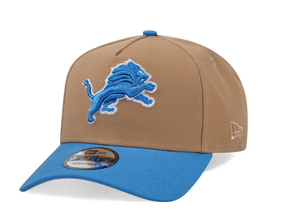 New Era Detroit Lions Khaki Two Tone Edition 9Forty A Frame Snapback Cap