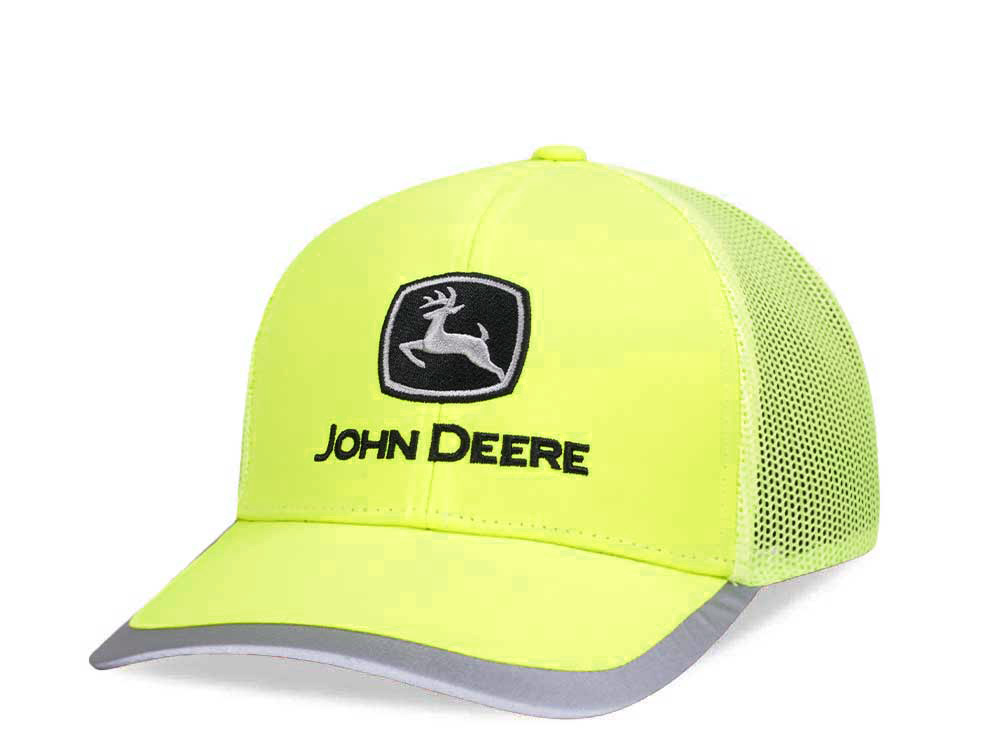 John Deere Construction Logo Yellow Trucker Snapback Hat