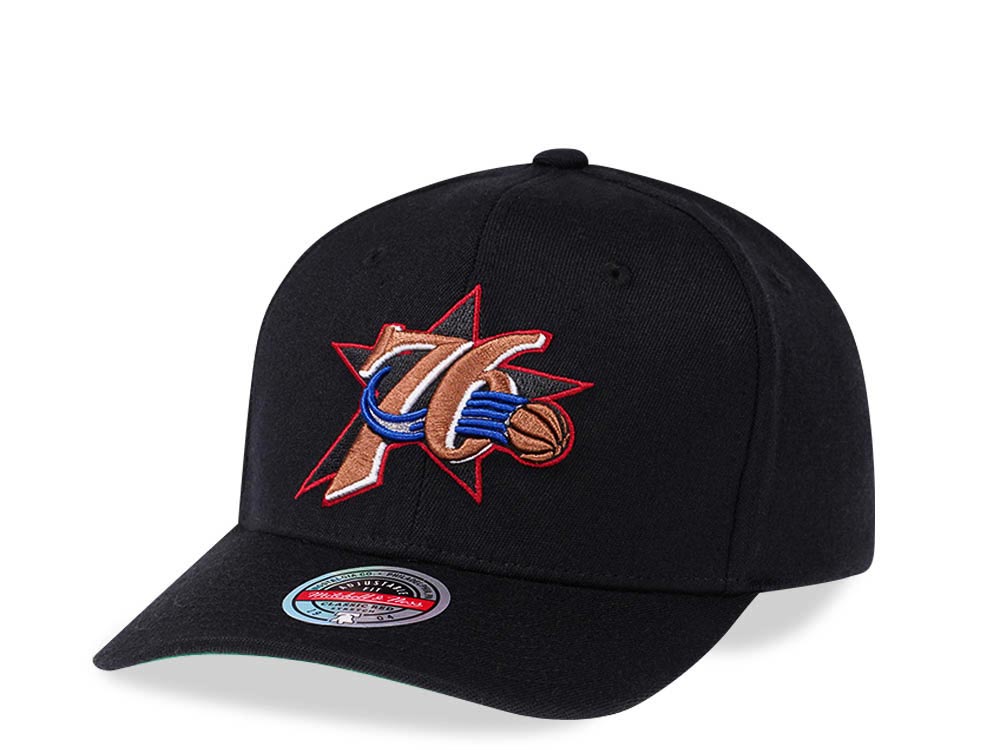 Mitchell & Ness Philadelphia 76ers Team Ground Red Line Black Solid Flex Snapback Hat