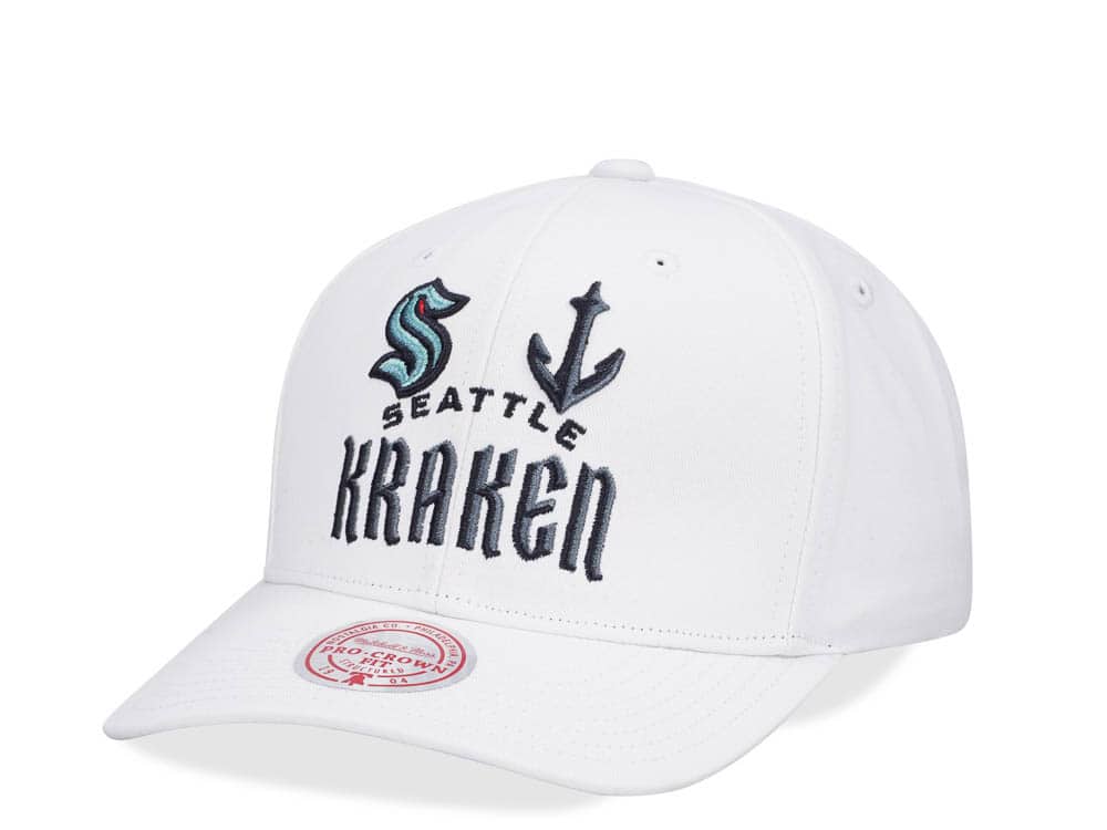 Mitchell & Ness Seattle Kraken All in Pro White Snapback Hat