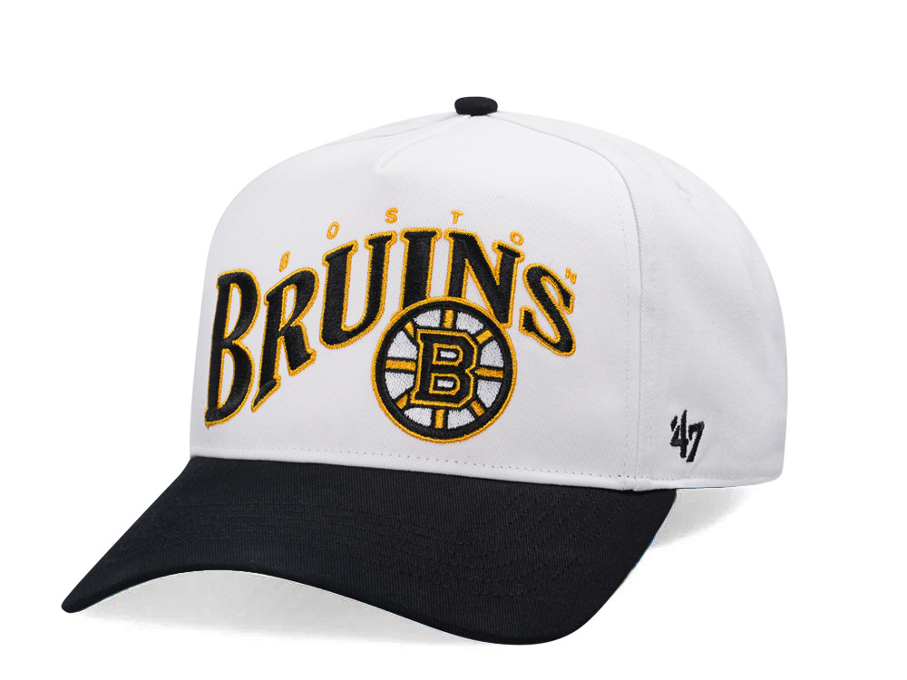 47Brand Boston Bruins White Wave Hitch Snapback Hat