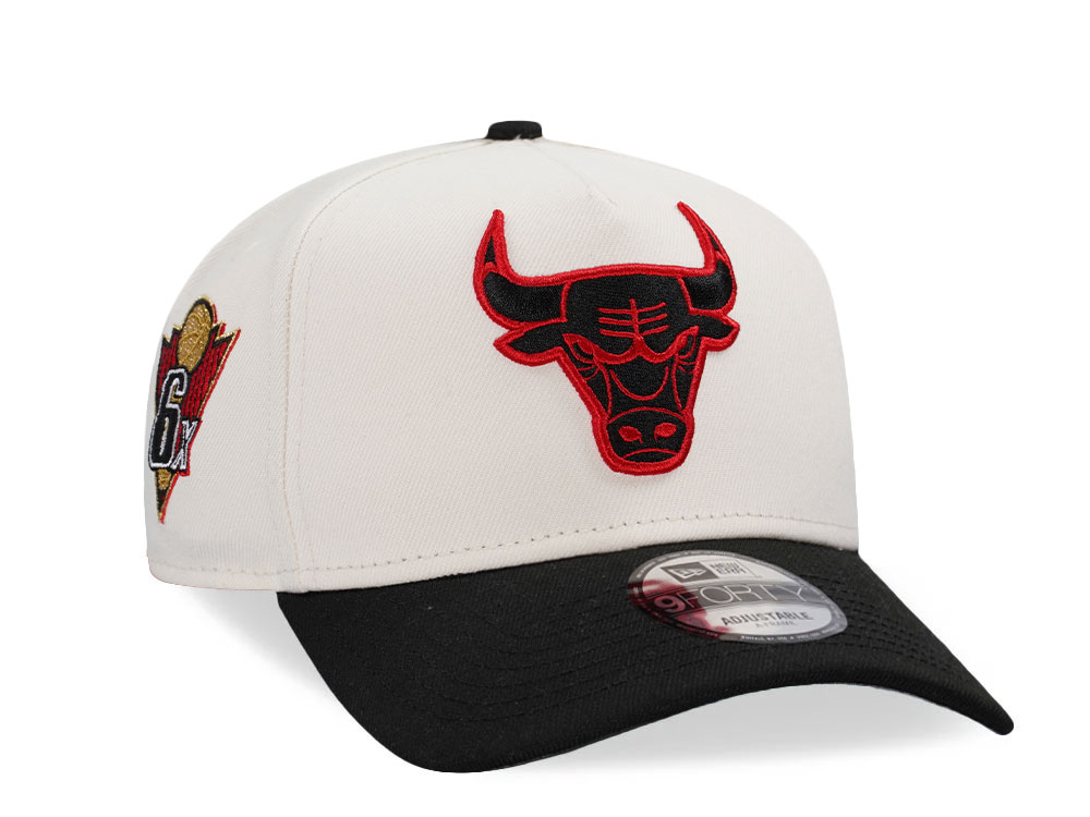 New Era Chicago Bulls 6x Champions Chrome Two Tone 9Forty A Frame Snapback Hat