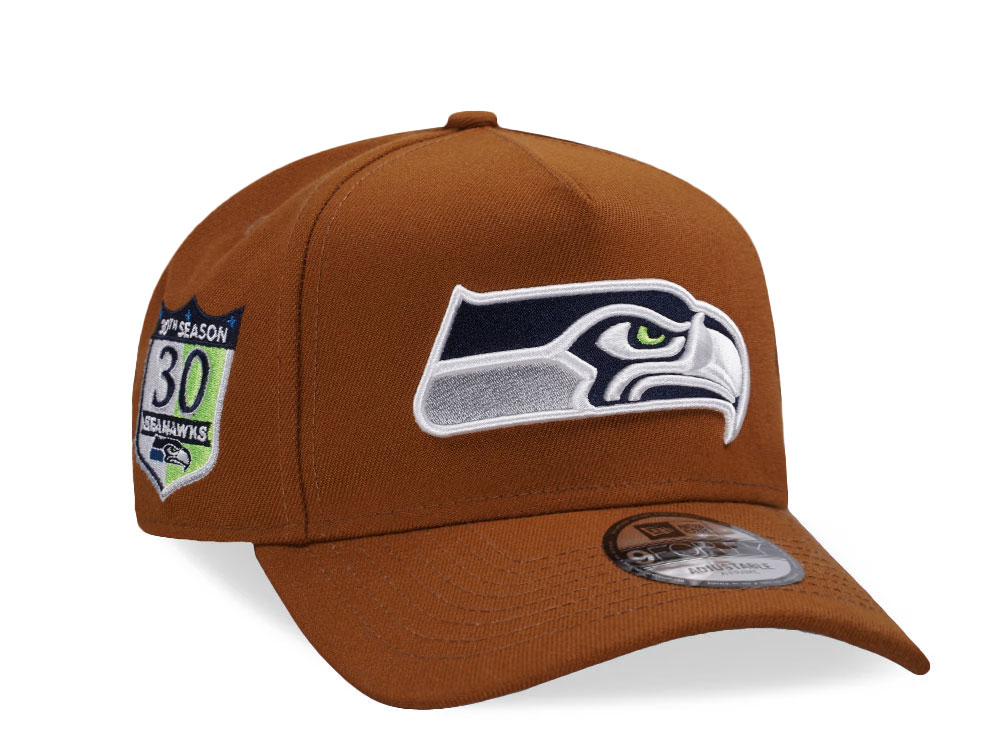 New Era Seattle Seahawks 30th Season Edition Brown 9Forty A Frame Snapback Hat